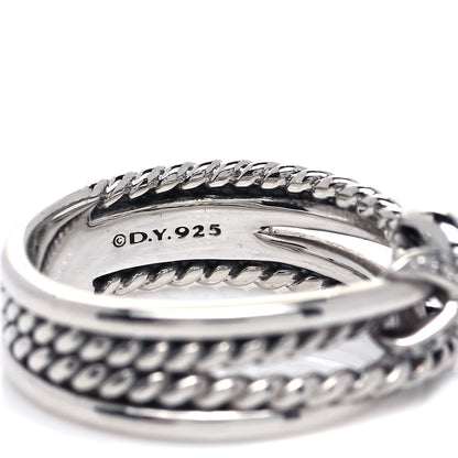 David Yurman Sterling Silver Diamond X Crossover Ring 50 5.5 4 of 5