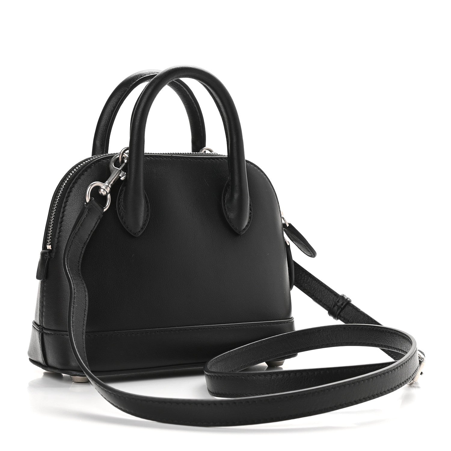 Balenciaga Calfskin Gothic Logo XXS Ville Top Handle Bag Black White 3 of 10