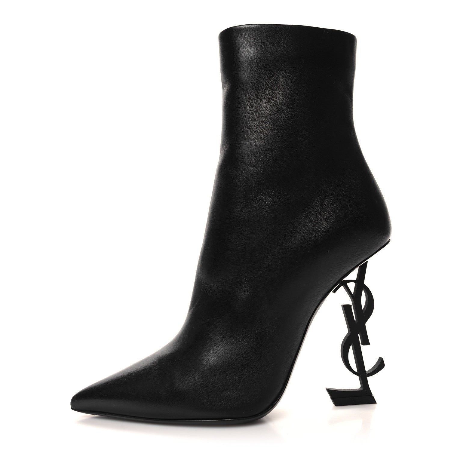 Saint Laurent Calfskin Opyum Ankle Boots 38 Black 1 of 7