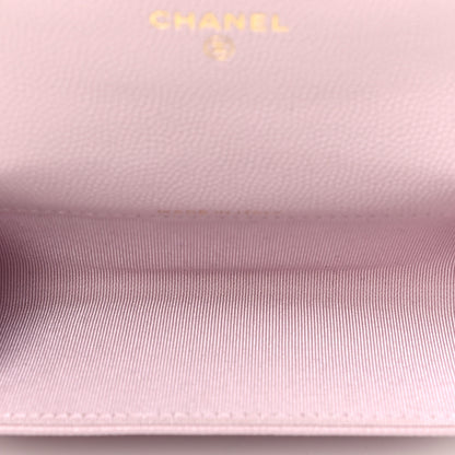 Chanel Caviar Quilted Flap Card Holder Wallet Light Pink 3 of 3