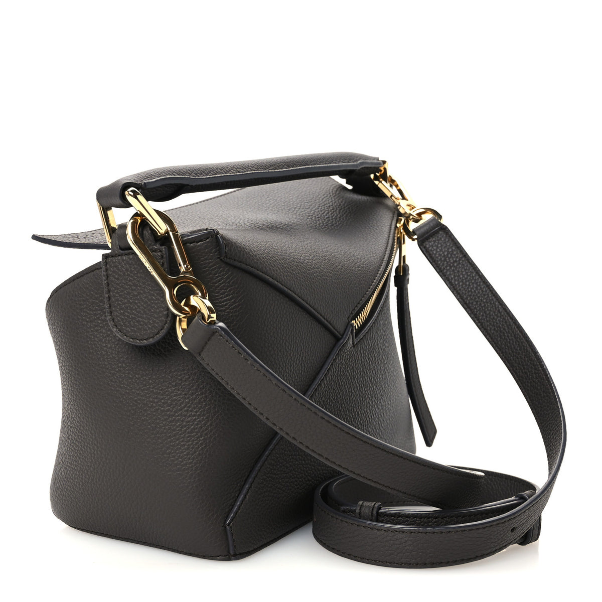 Grained Calfskin Small Puzzle Edge Bag Dark Grey