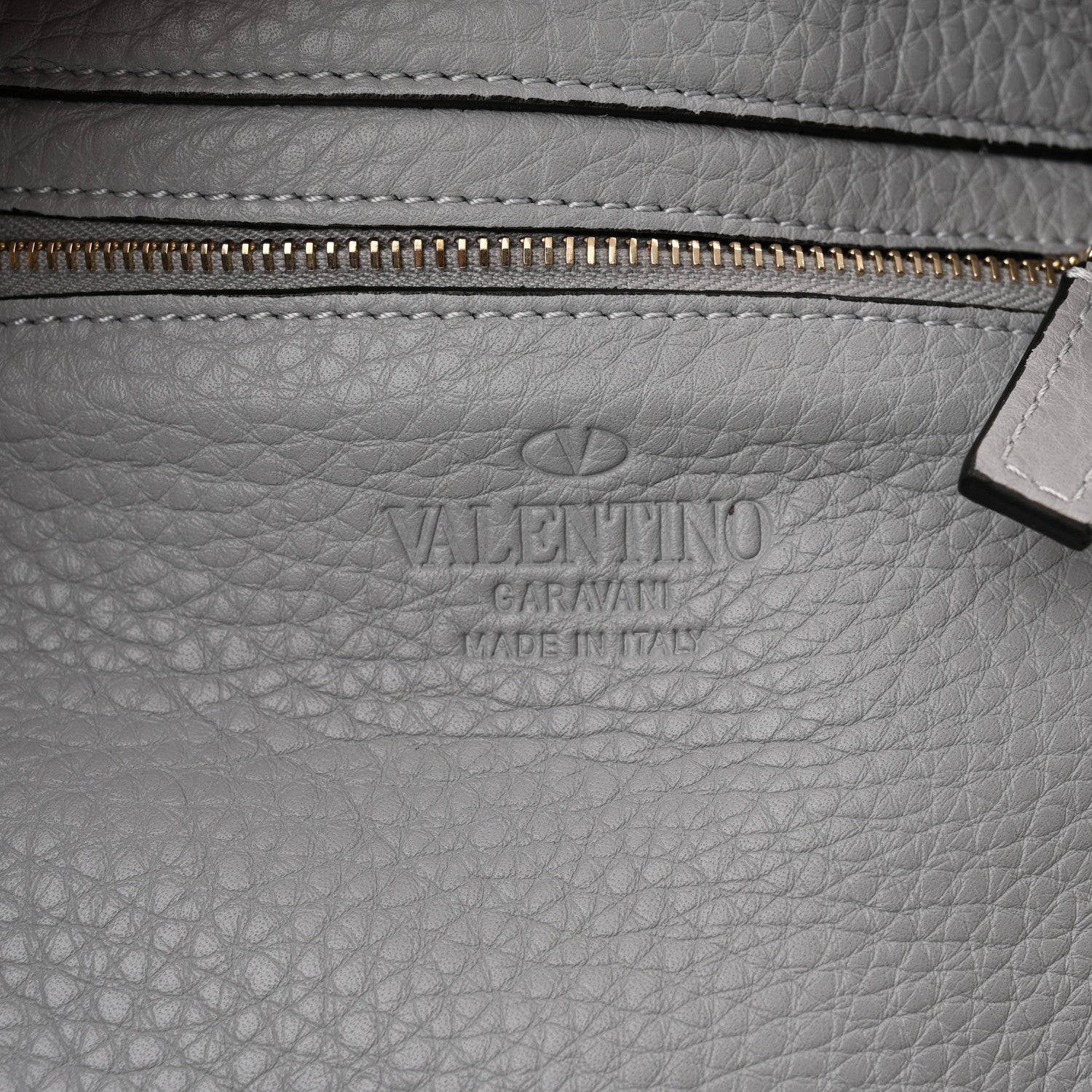 Valentino Garavani Pebbled Calfskin Mini Rockstud Flip-Lock Messenger Bag Pastel Grey 6 of 9