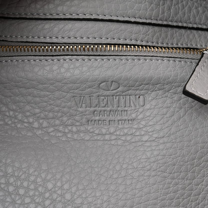 Valentino Garavani Pebbled Calfskin Mini Rockstud Flip-Lock Messenger Bag Pastel Grey 6 of 9
