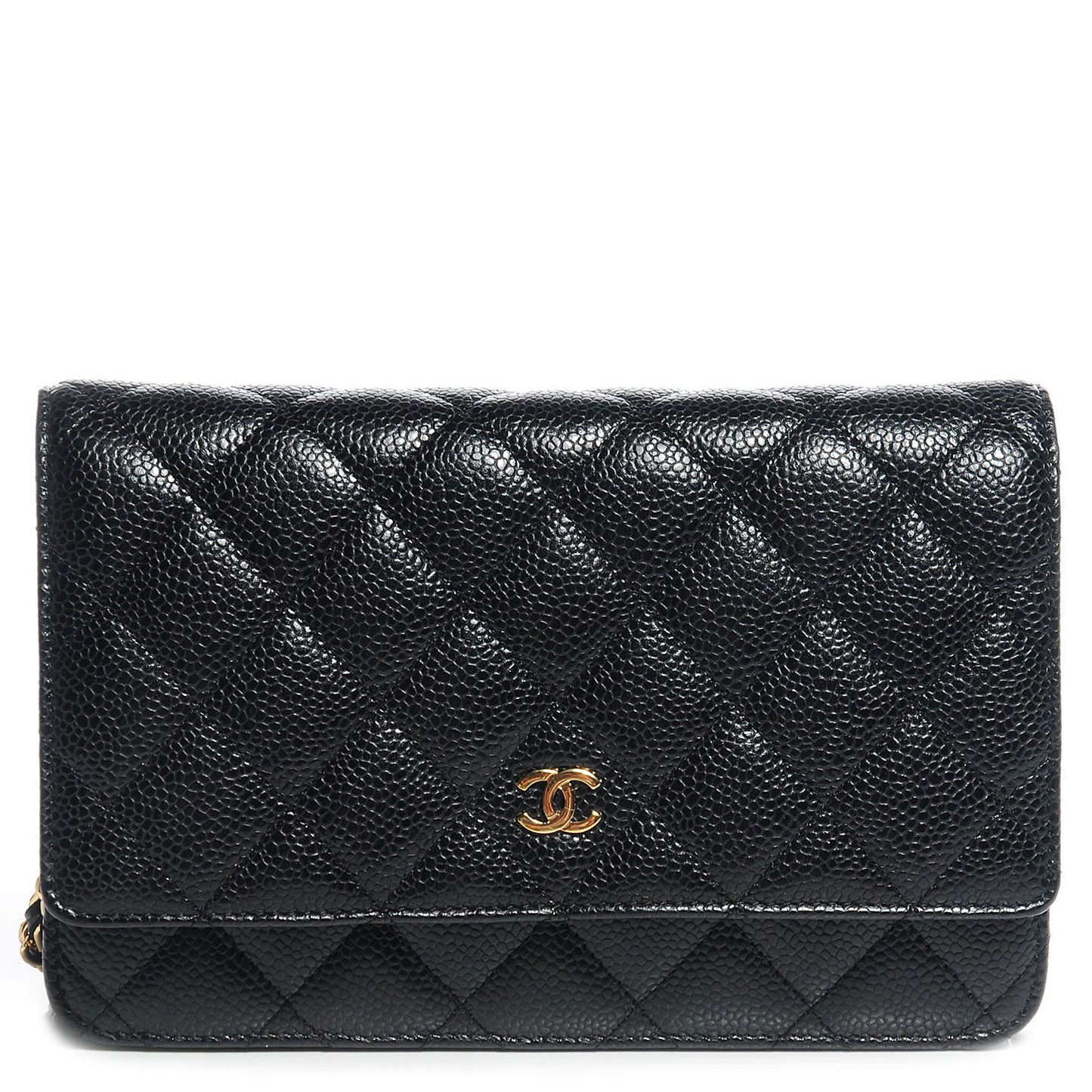 Caviar Quilted Wallet On Chain WOC Black