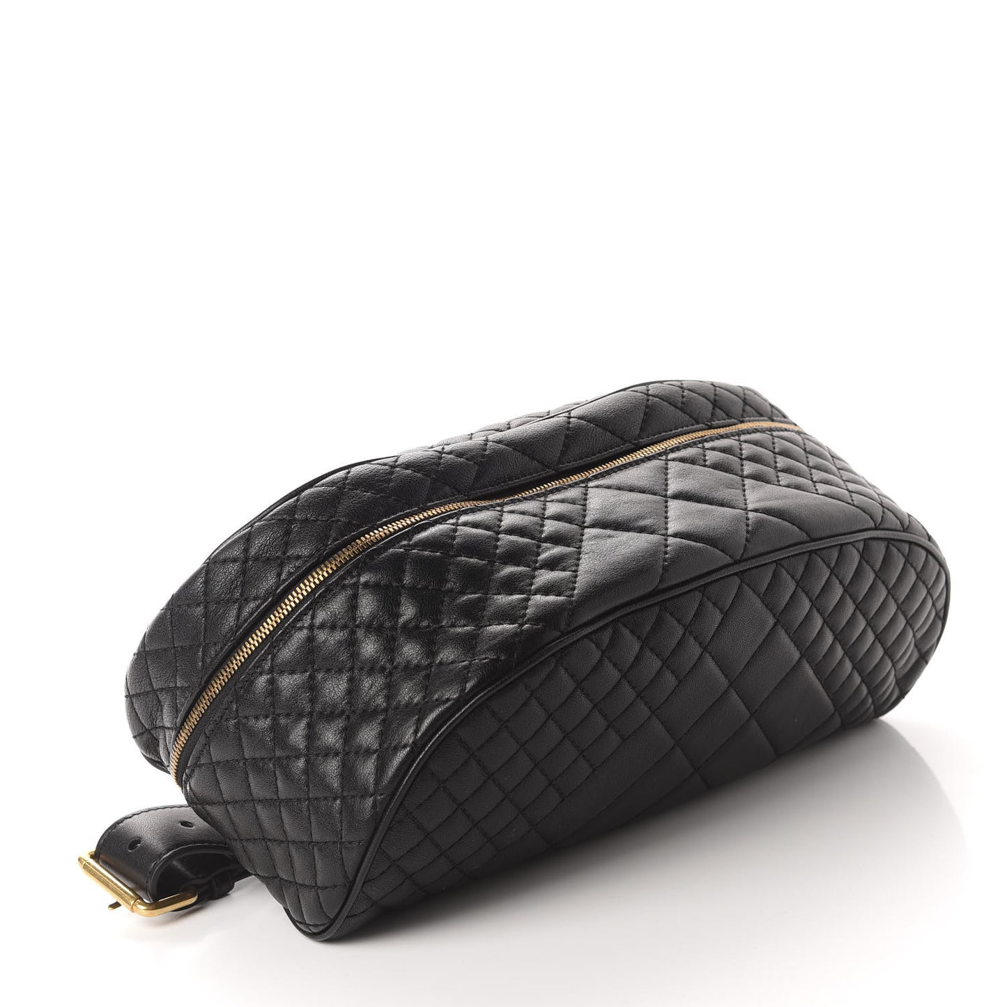 Calfskin Quilted Icon Belt Bag Black