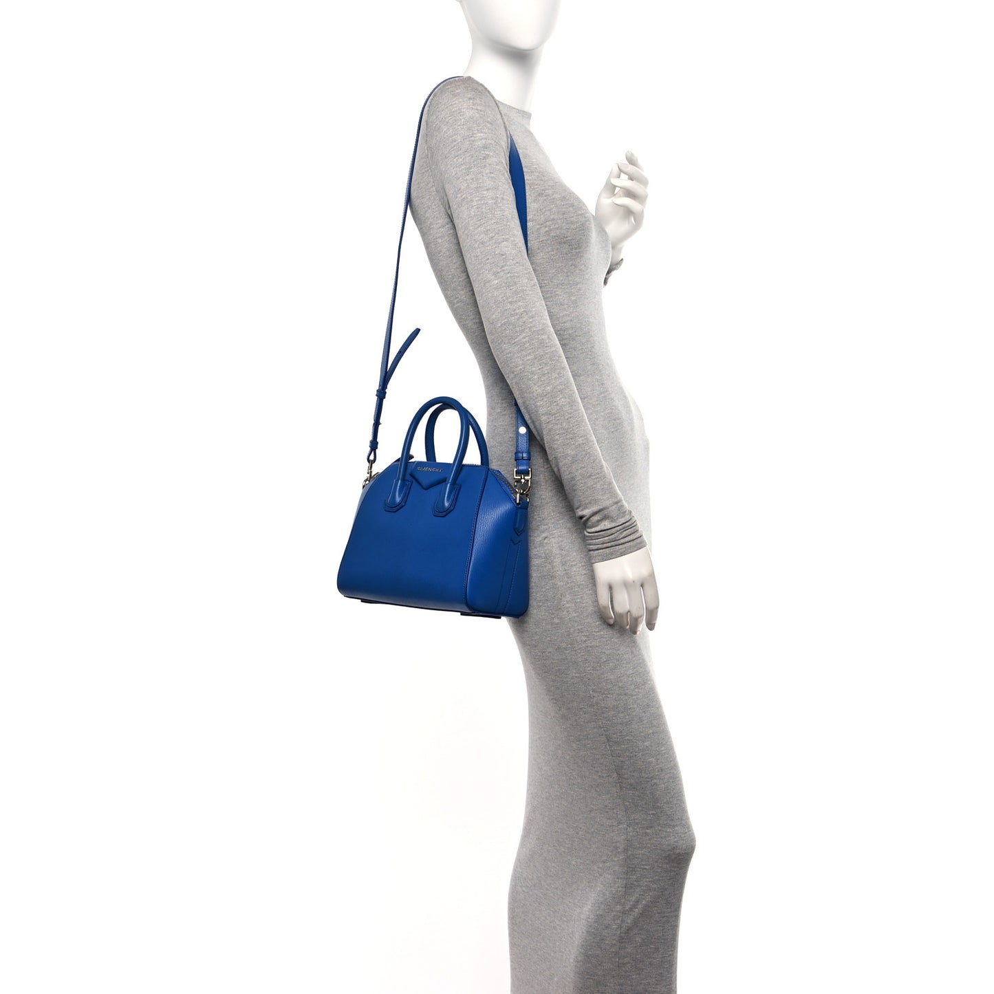 Sugar Goatskin Mini Antigona Persian Blue