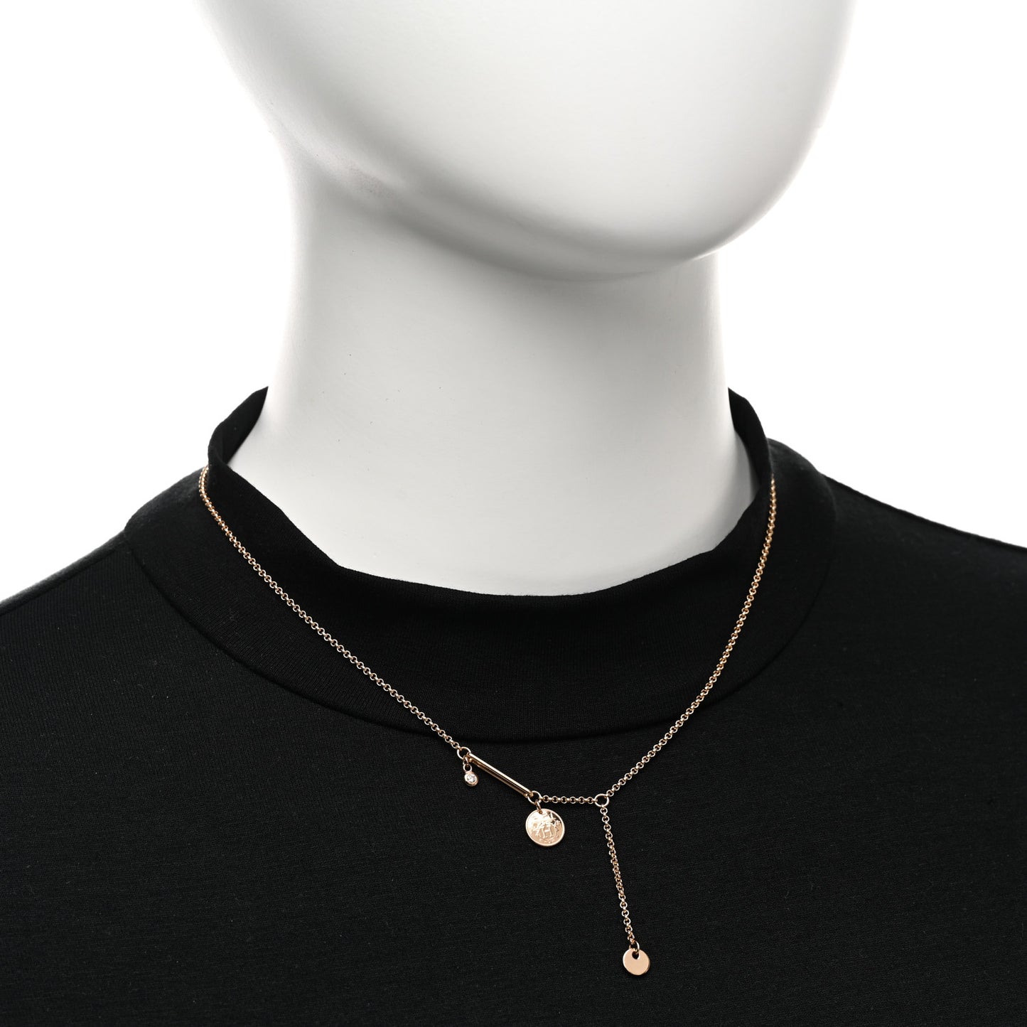 18K Rose Gold Diamond TPM Ex-Libris Pendant Necklace