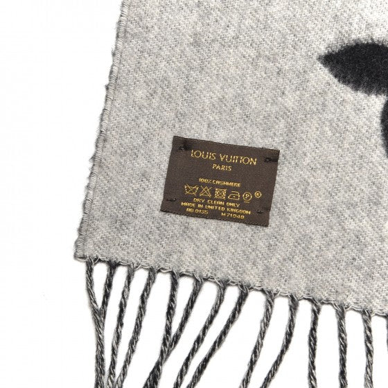 Louis Vuitton Cashmere Monogram Reykjavik Scarf Black 5 of 5
