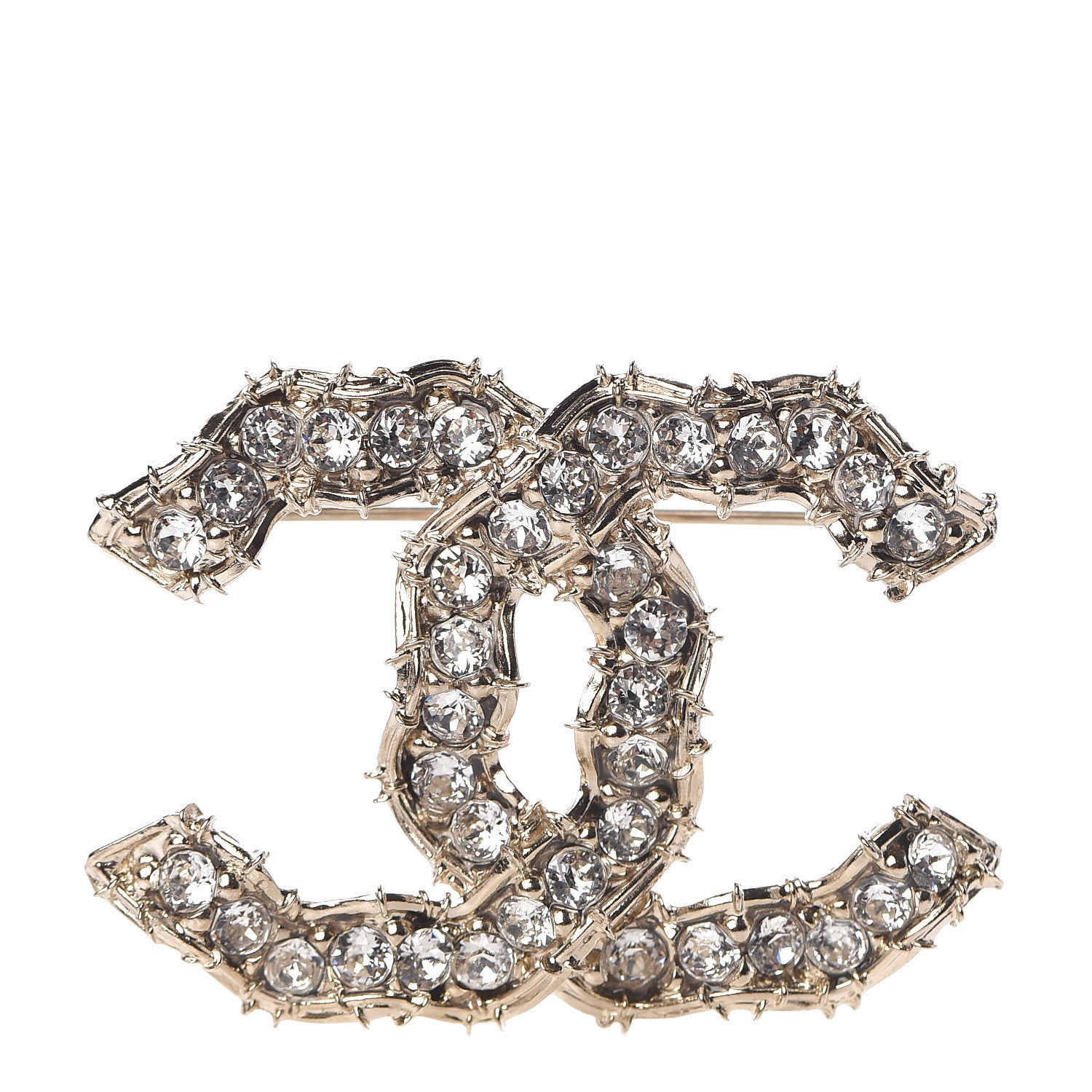 Chanel Crystal CC Camellia Express Brooch Gold 1 of 5
