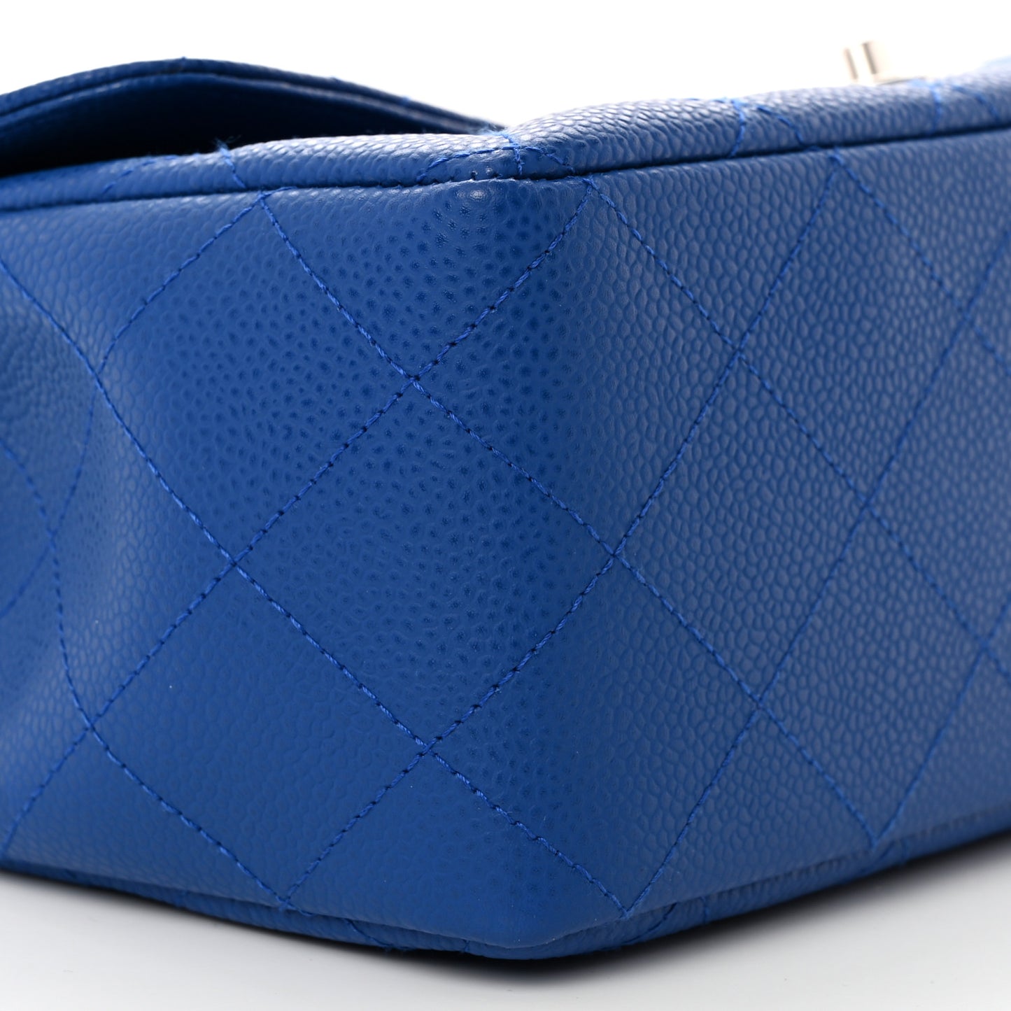 Caviar Quilted Jumbo Single Flap Dark Blue
