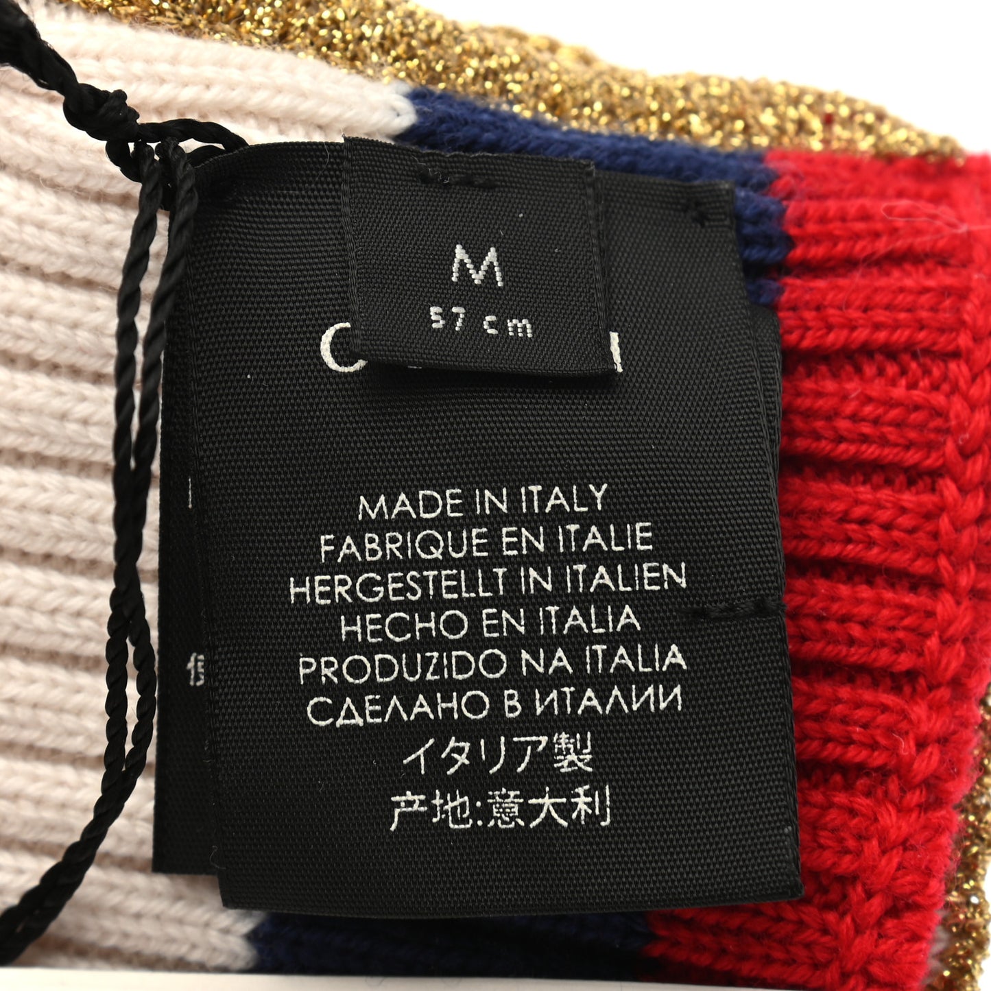 Wool Indilus Headband M Ivory Red