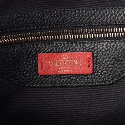 Valentino Garavani Calfskin Embroidered Rockstud Tote Black 6 of 9