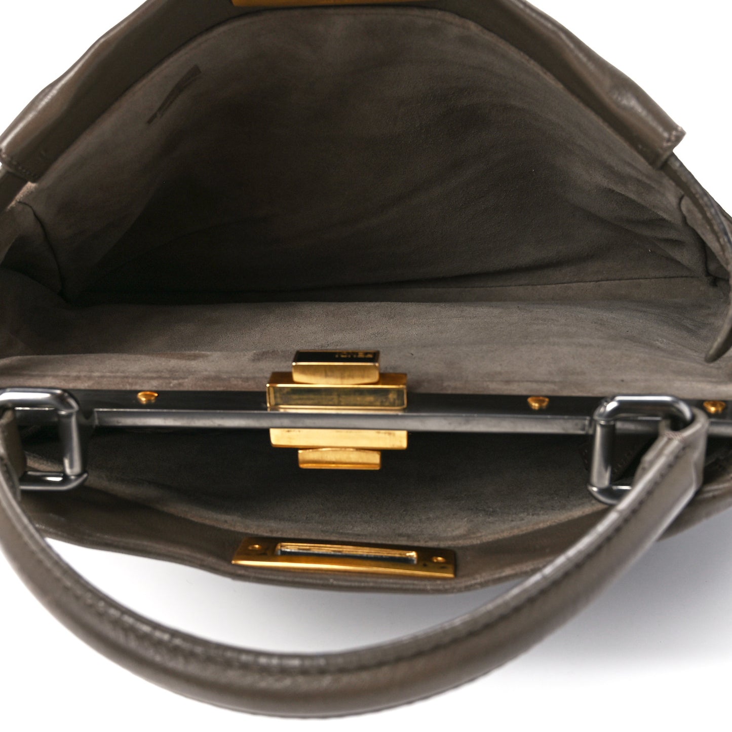Goatskin Calf Hair Leopard Print Medium Peekaboo Iconic Satchel Taupe
