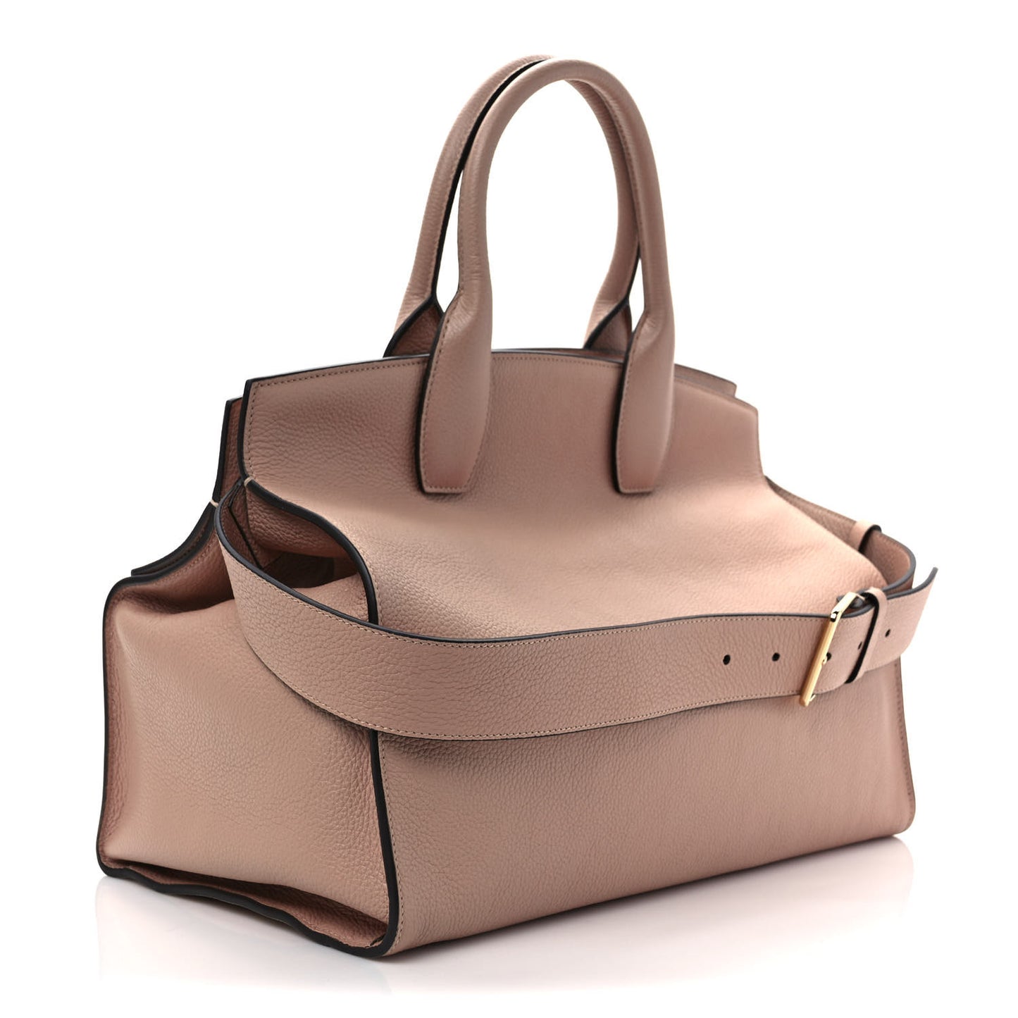 Hammered Calfskin Medium Studio Top Handle Bag Ameretti