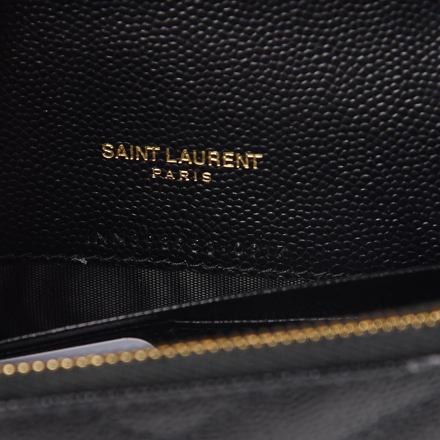 Saint Laurent Grain De Poudre Matelasse Chevron Monogram Envelope Chain Wallet Black 8 of 8