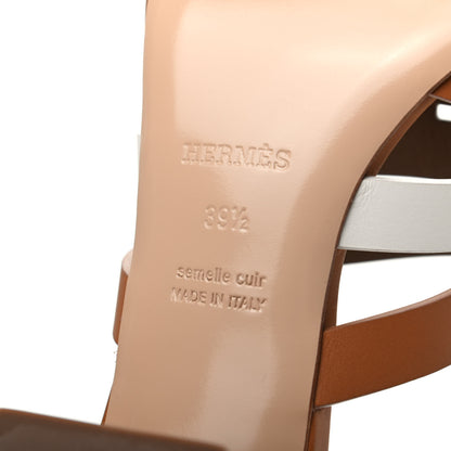 Hermes Calfskin Amica Sandals 39.5 White Natural 7 of 9