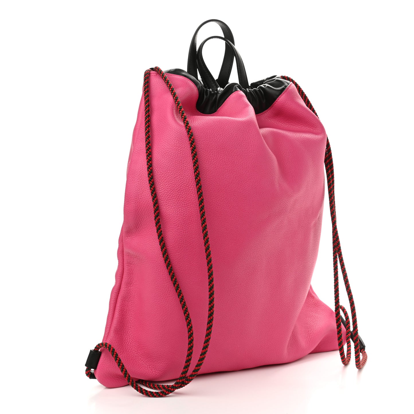 Grained Calfskin Logo Drawstring Backpack Box Pink Green Black