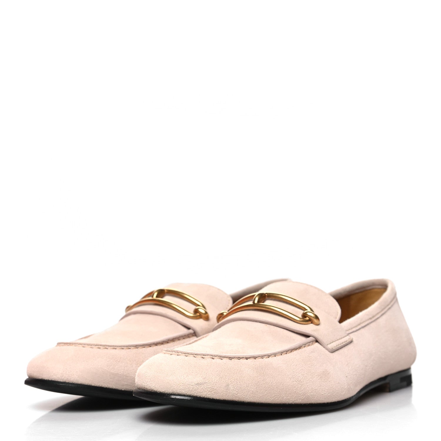 Hermes Suede Goatskin Womens Colette Loafers 38 Blanc Poros 3 of 10