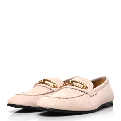 Hermes Suede Goatskin Womens Colette Loafers 38 Blanc Poros 3 of 10