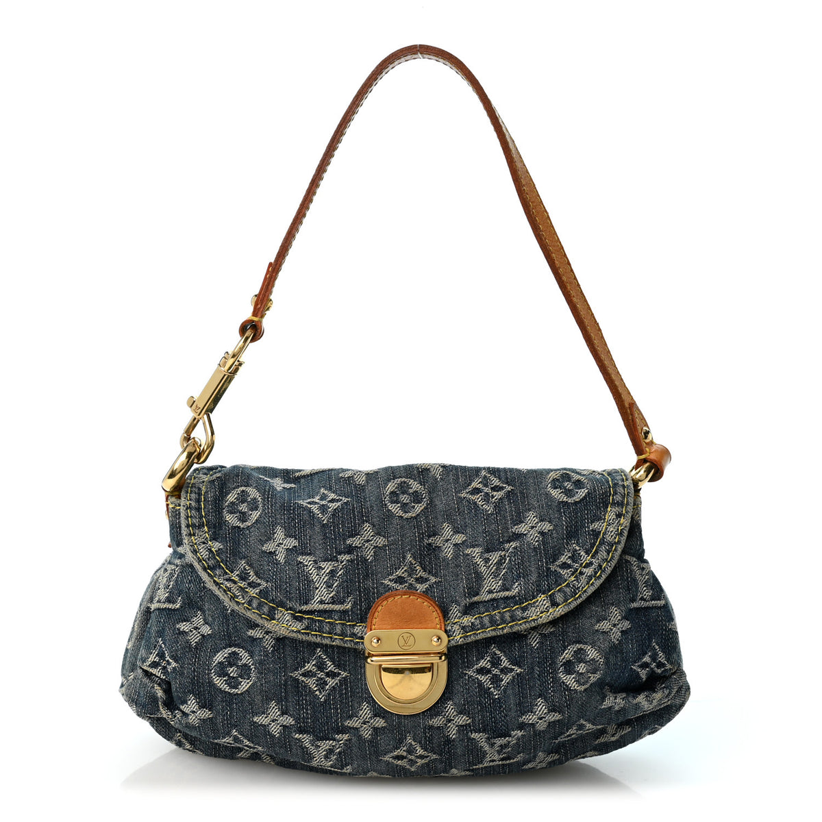 Monogram Denim Mini Pleaty Blue