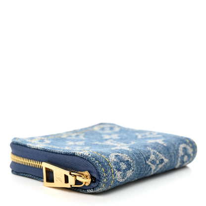 Louis Vuitton Denim Monogram Zippy Coin Purse Blue 4 of 7