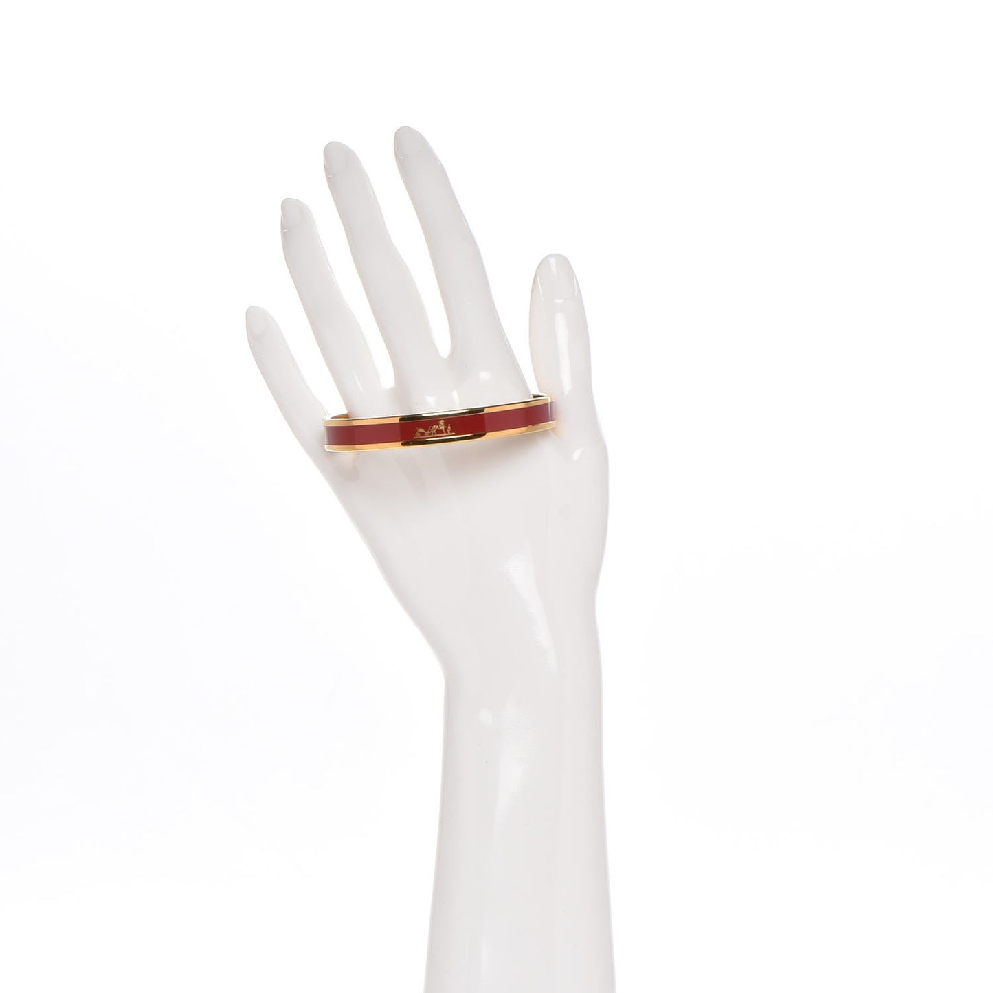 Enamel Printed Narrow Caleche Bracelet 65 Rouge H