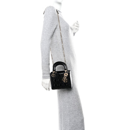 Christian Dior Patent Cannage Mini Lady Dior Black 2 of 10