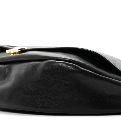 Celine Shiny Lambskin Soft Triomphe Half Moon Bag Black 9 of 9