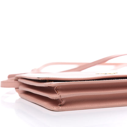 Prada Saffiano Metal Flap Wallet with Strap Orchidea 23 of 24
