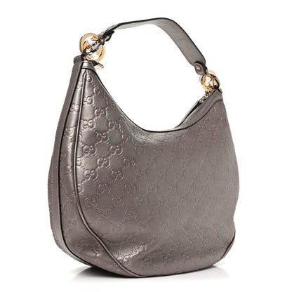 Gucci Metallic Guccissima Medium GG Twins Hobo Mauve 3 of 10