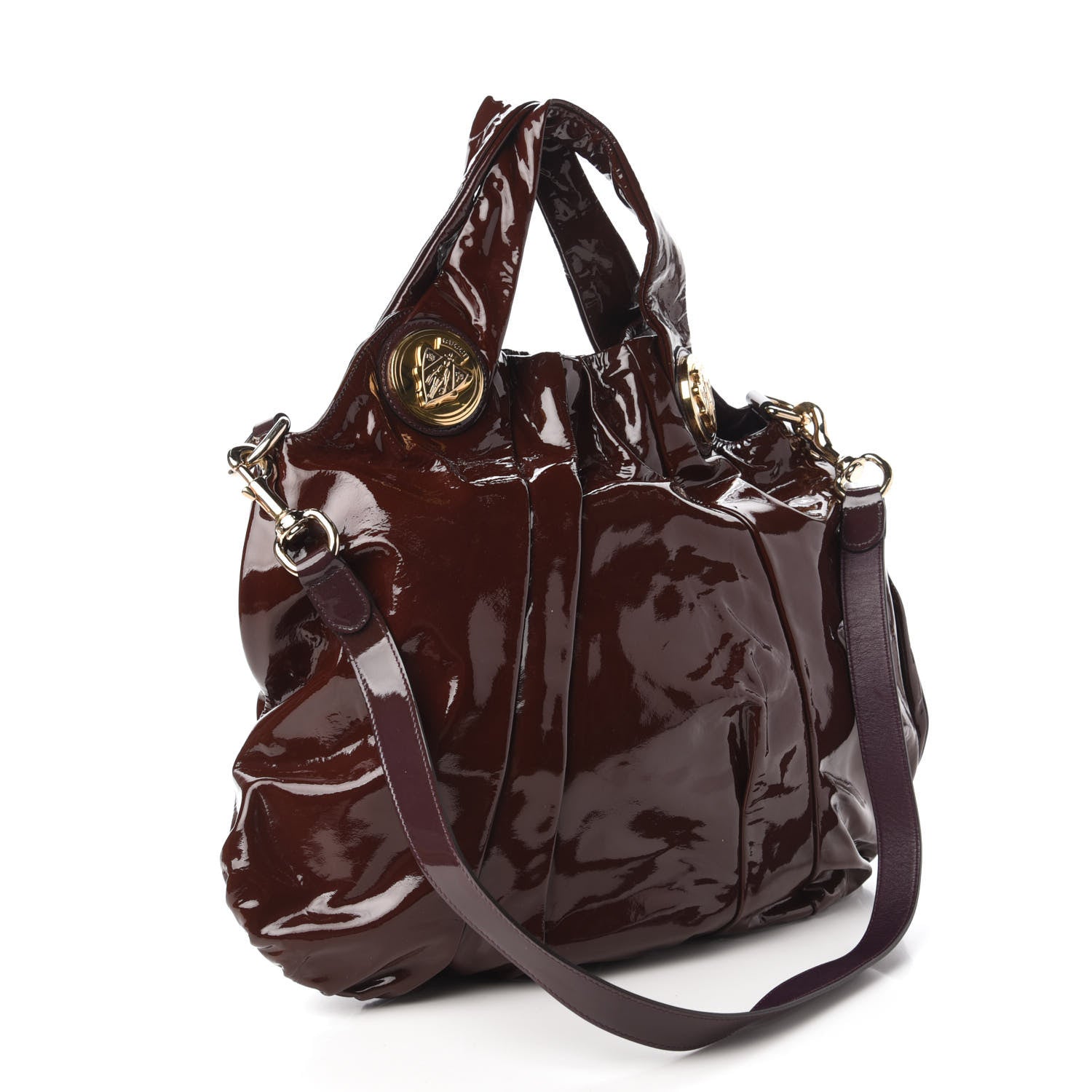 Gucci Patent Medium Hysteria Top Handle Bag Burgundy 3 of 10