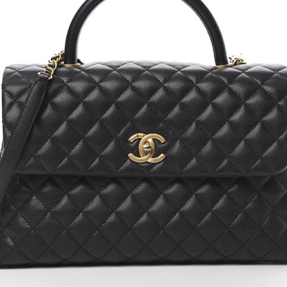 Chanel Caviar Quilted Medium Coco Handle Flap Black 9 of 12