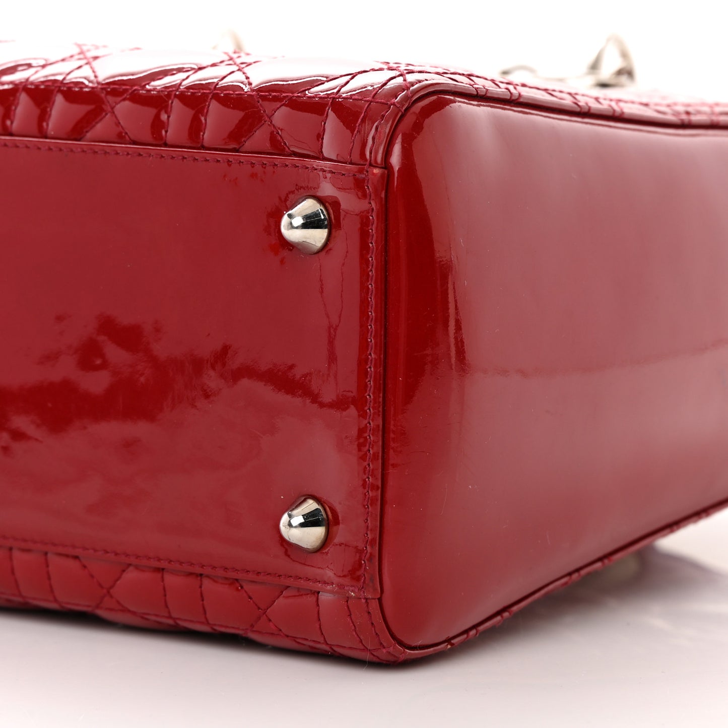 Patent Cannage Large Lady Dior Red