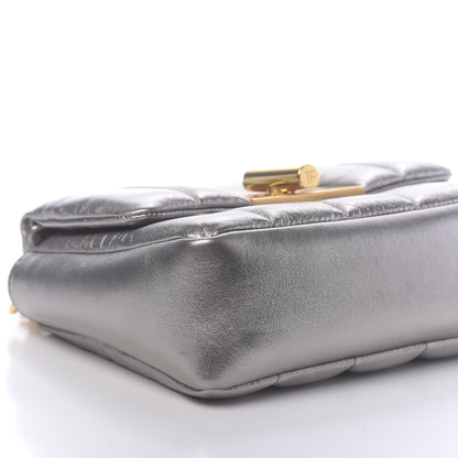 Tom Ford Metallic Soft Lambskin Quilted Small Natalia Chain Shoulder Bag Silver 7 of 11