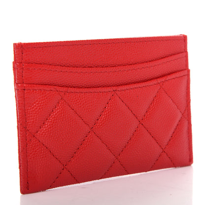 Chanel Caviar Quilted Card Holder Red 3 of 9