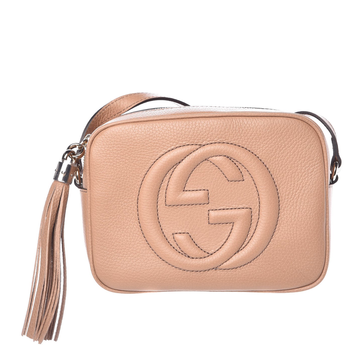 Pebbled Calfskin Small Soho Disco Bag Camelia