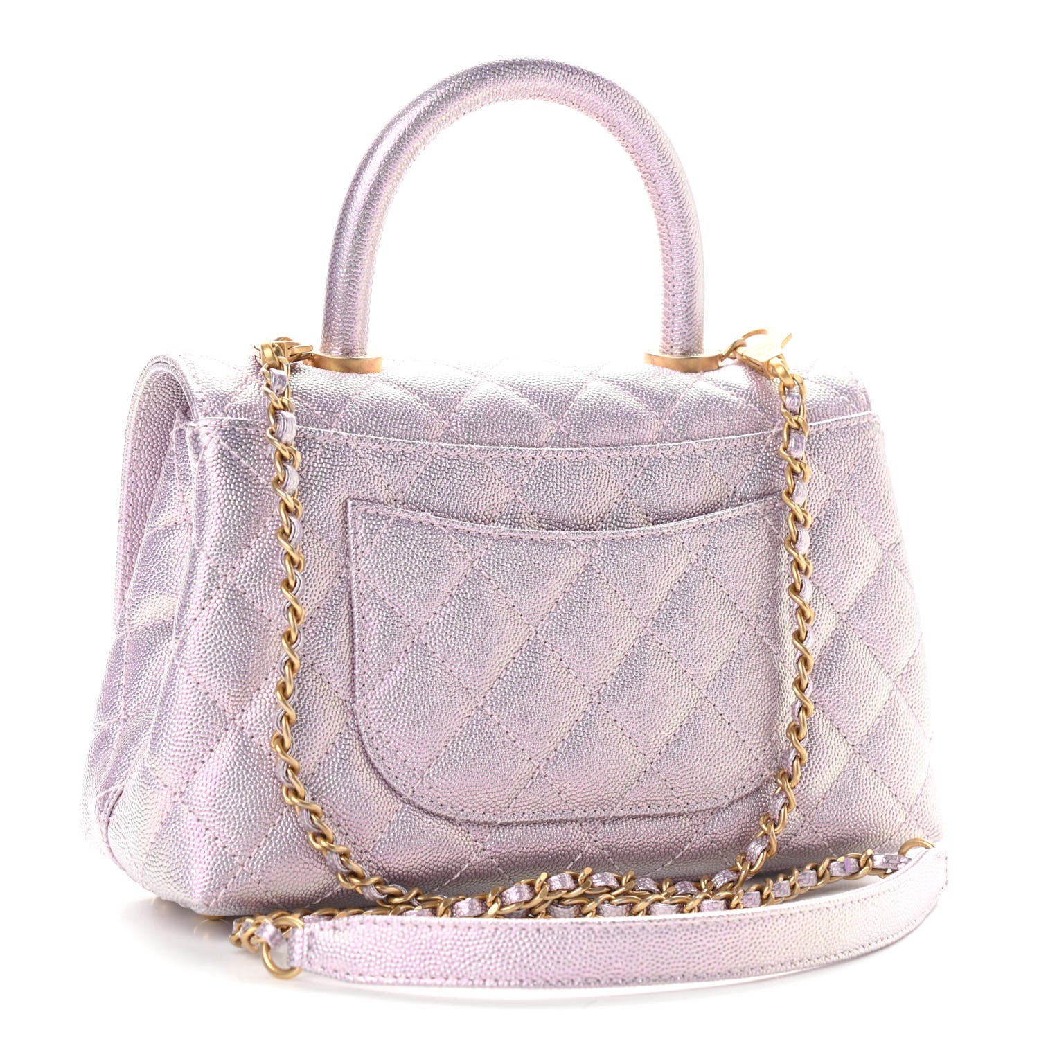 Chanel Iridescent Caviar Quilted Mini Coco Handle Flap Light Pink 2 of 10