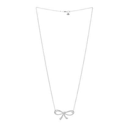Graff 18K White Gold Diamond Tilda's Bow Mini Pendant Necklace 2 of 4