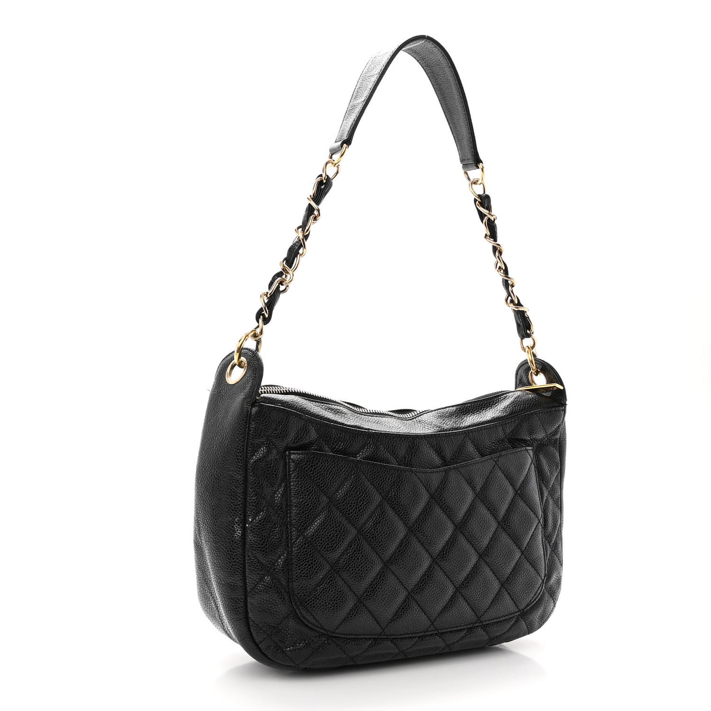 Caviar Quilted Timeless CC Shoulder Bag Black