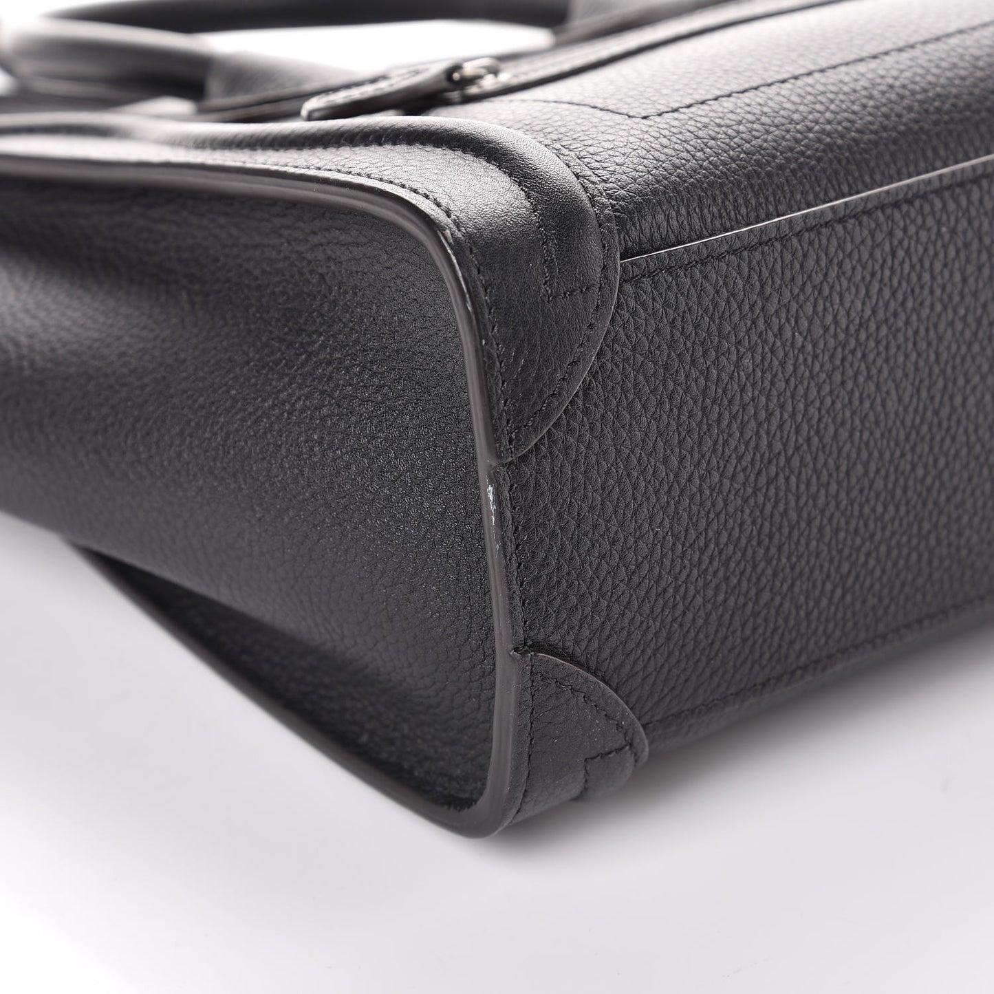 Drummed Calfskin Nano Luggage Black