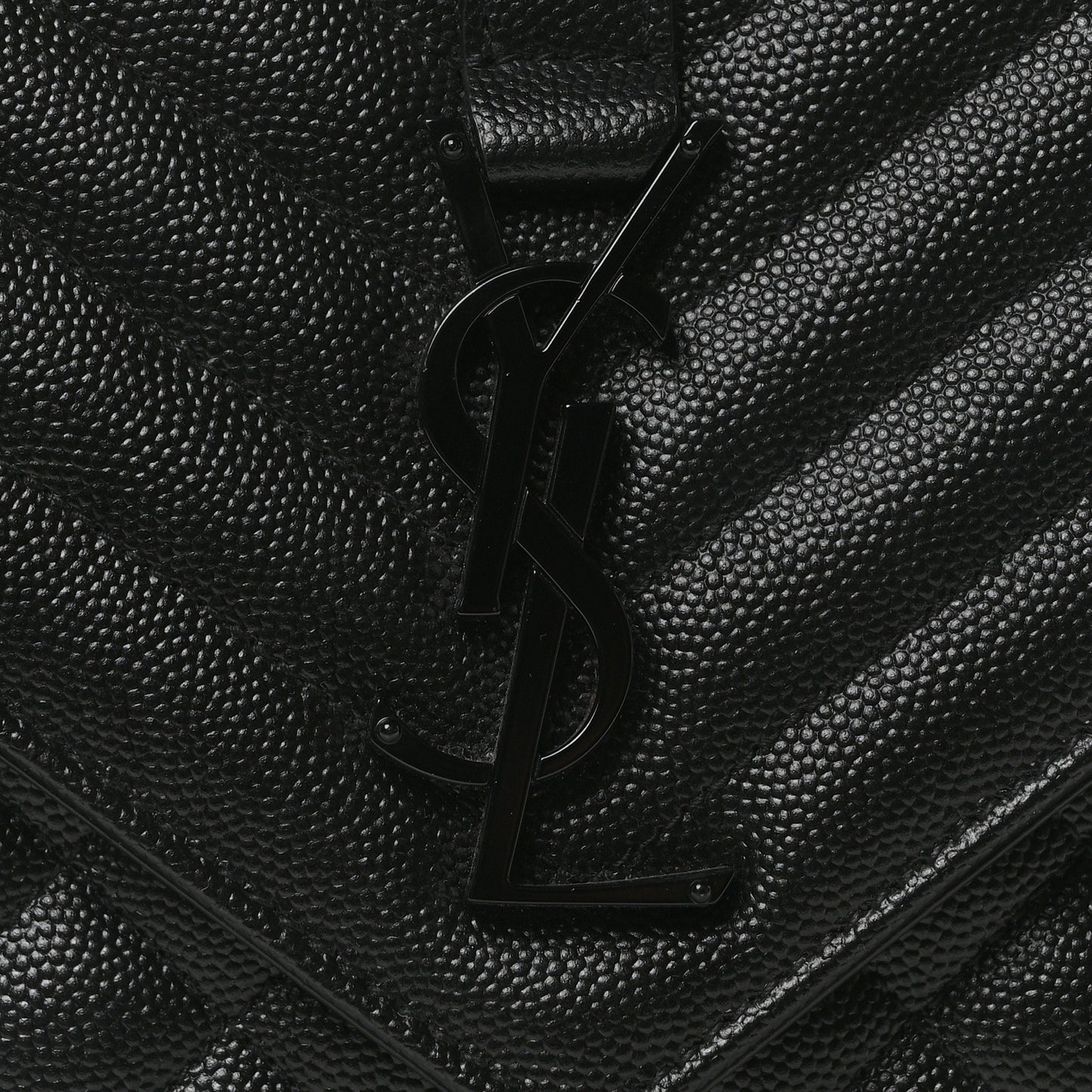 Grain De Poudre Textured Mixed Matelasse Triquilt Medium Monogram Monochrome Satchel Black