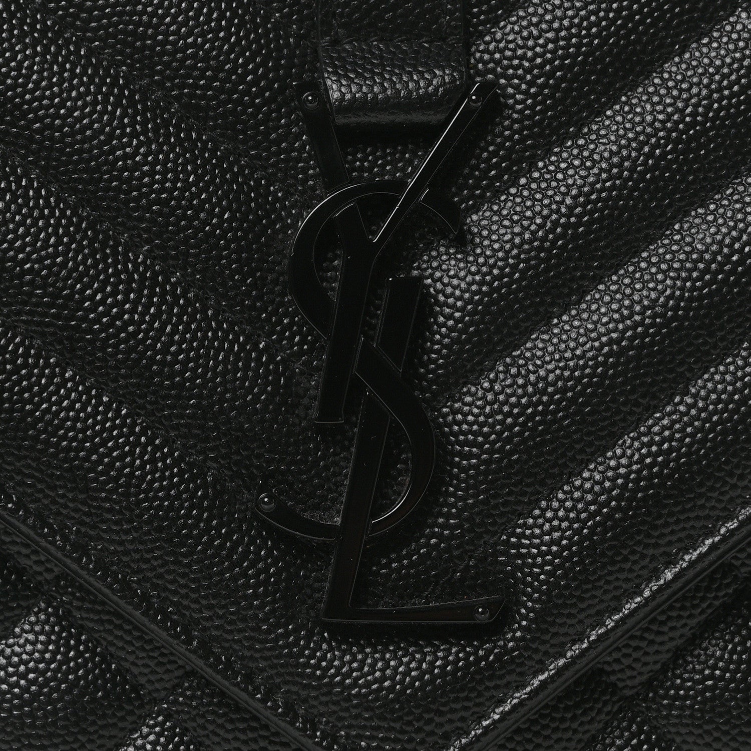 Saint Laurent Grain De Poudre Textured Mixed Matelasse Triquilt Medium Monogram Monochrome Satchel Black 15 of 22