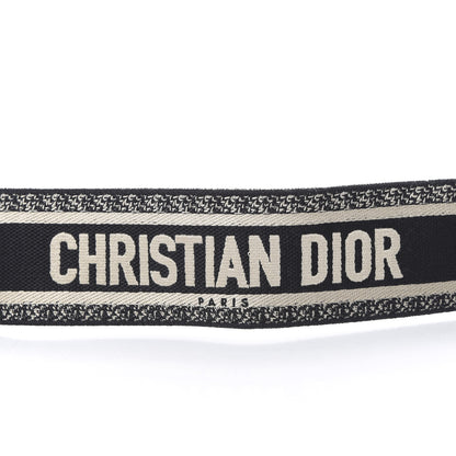 Christian Dior Canvas Embroidered Shoulder Strap Blue 3 of 5