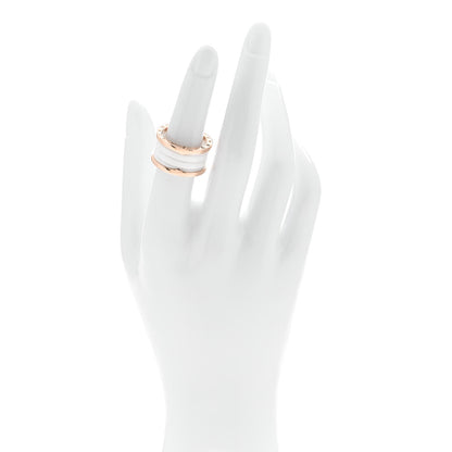 Bulgari 18K Rose Gold White Ceramic B.Zero1 Four-Band Ring 54 6.75 2 of 5