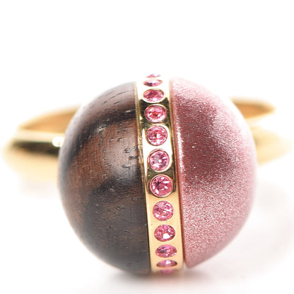 Louis Vuitton Wood Enamel Ball Ring Set 6.5 Brown Pink 9 of 12
