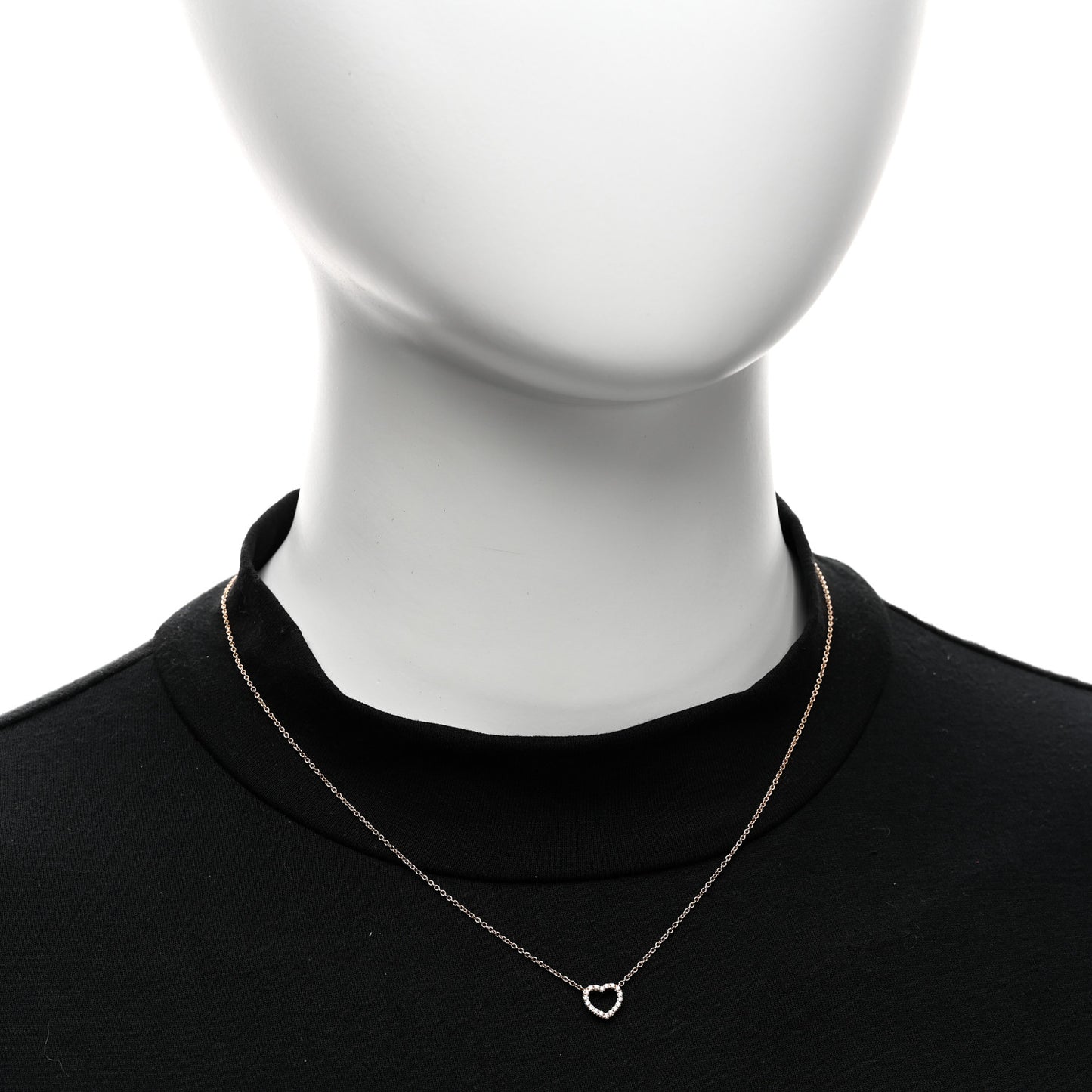 18K Rose Gold Diamond Metro Heart Pendant Necklace