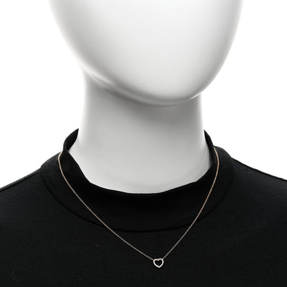 Tiffany 18K Rose Gold Diamond Metro Heart Pendant Necklace 2 of 4