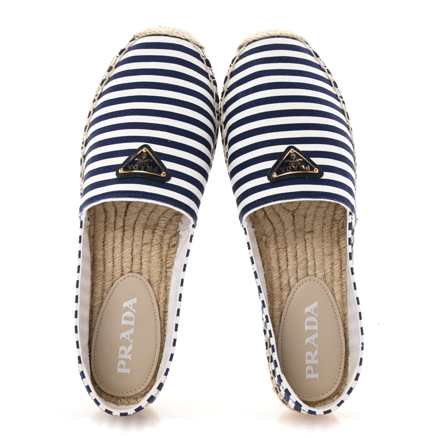 Canvas Striped Triangle Logo Saint Tropez Espadrilles 39 White Blue