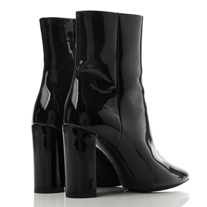 Saint Laurent Patent Loulou 95 Ankle Zip Boot 36.5 Black 4 of 8