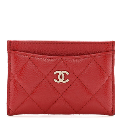 Chanel Caviar Quilted Card Holder Red 1 of 9